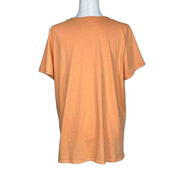 J. Jill Henley Summer's Edge Tee Shirt Women Size XL Orange Stretch Short Sleeve - Picture 3 of 13